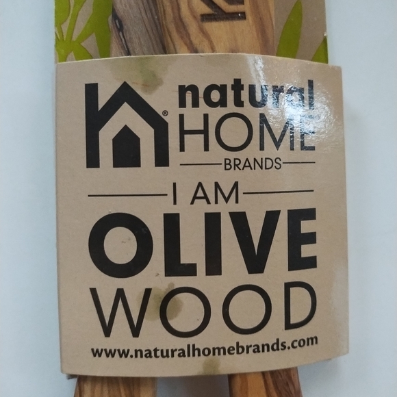 Natural Home I am Olive Wood  Wooden Serving Spoons Salad Servers - Picture 6 of 6